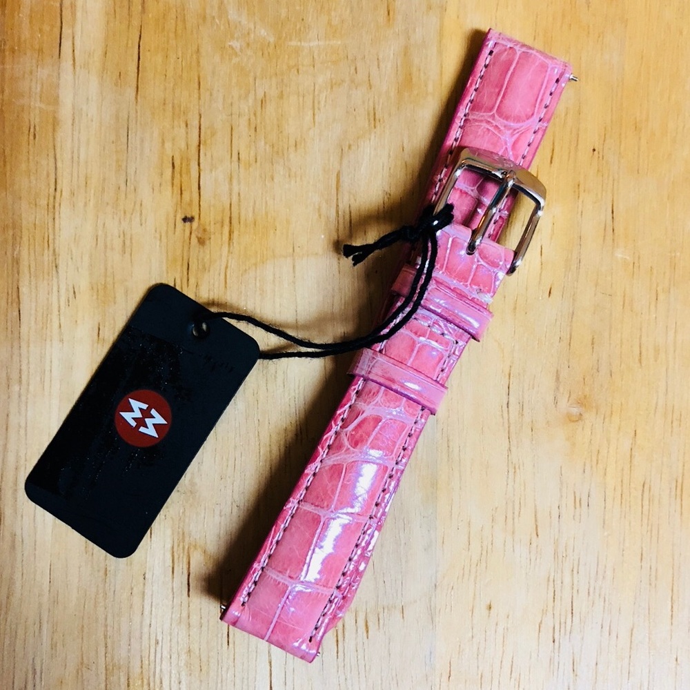 Michele alligator band pink 16mm